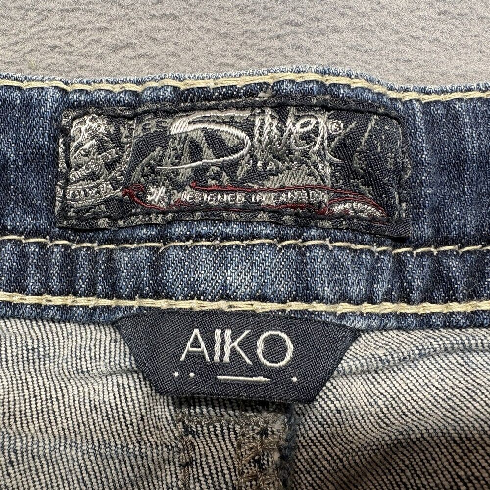 Silver Jeans Aiko Mid Short Size 31 Blue Distressed Denim Cutoff Shorts Stretch - Picture 6 of 12